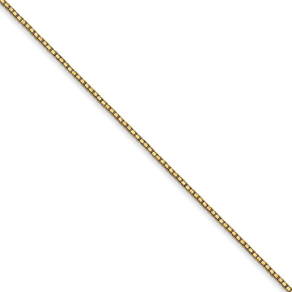 0.9mm 14k Yellow Gold Classic Box Chain Necklace