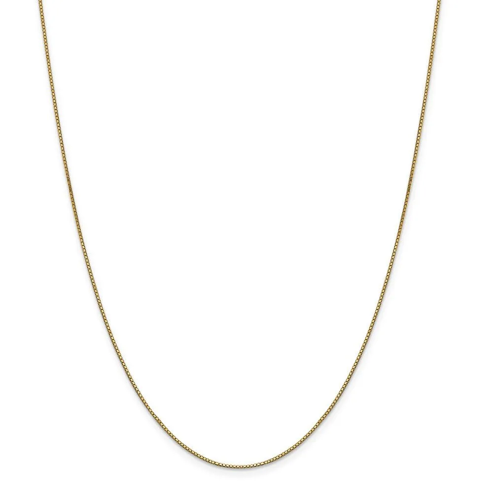 0.9mm 14k Yellow Gold Classic Box Chain Necklace