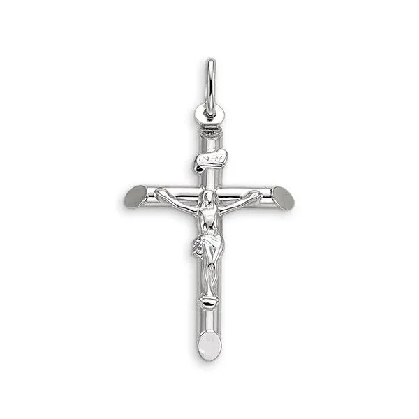 10k Gold Tube Crucifix - 31mm