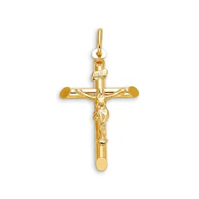 10k Gold Tube Crucifix - 31mm