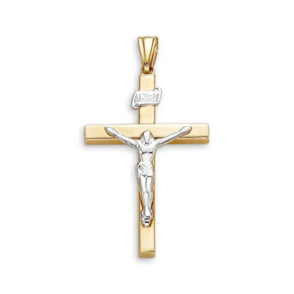 10k Two-Tone Gold Religious Crucifix