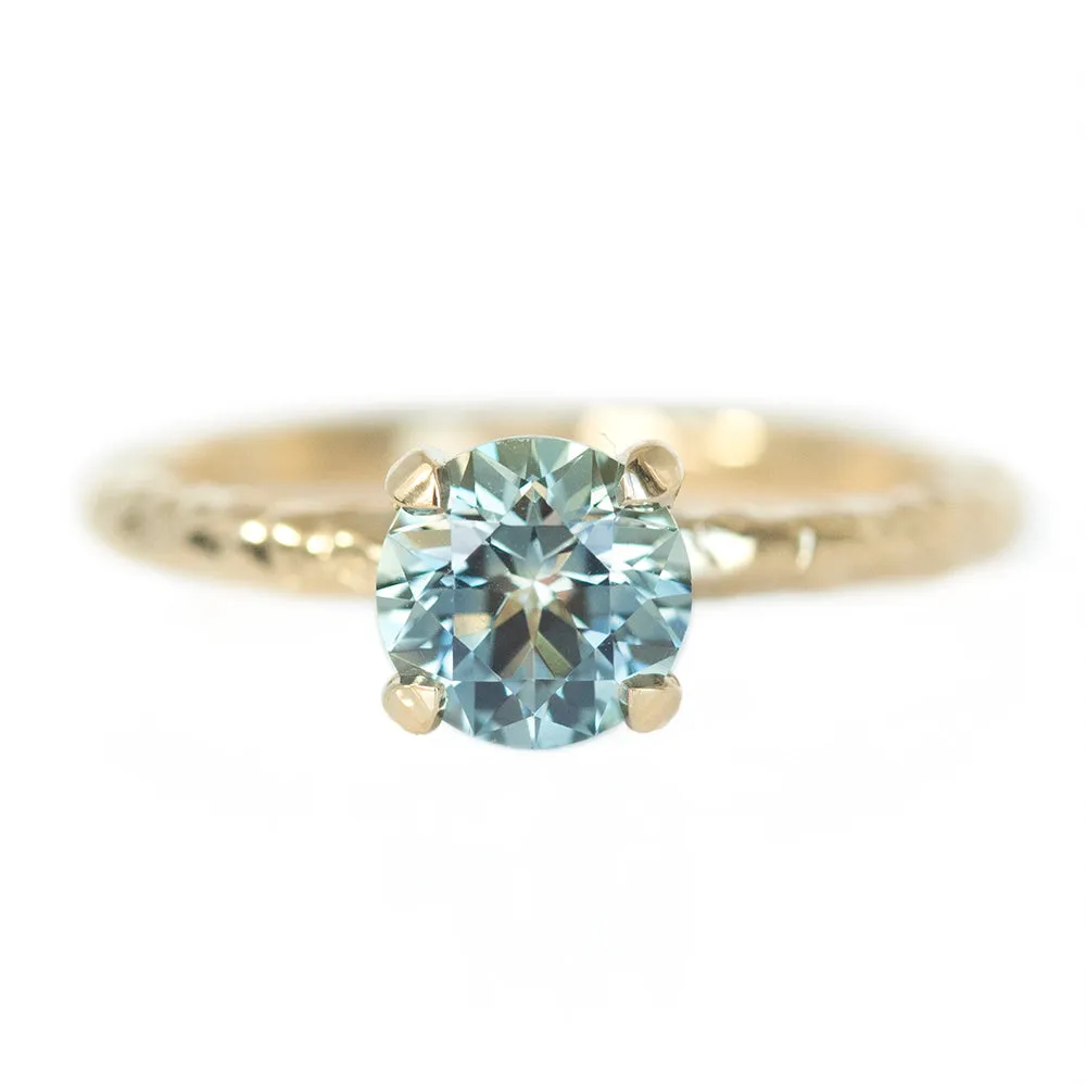 1.19ct Montana Sapphire Evergreen Solitaire in 14k Yellow Gold