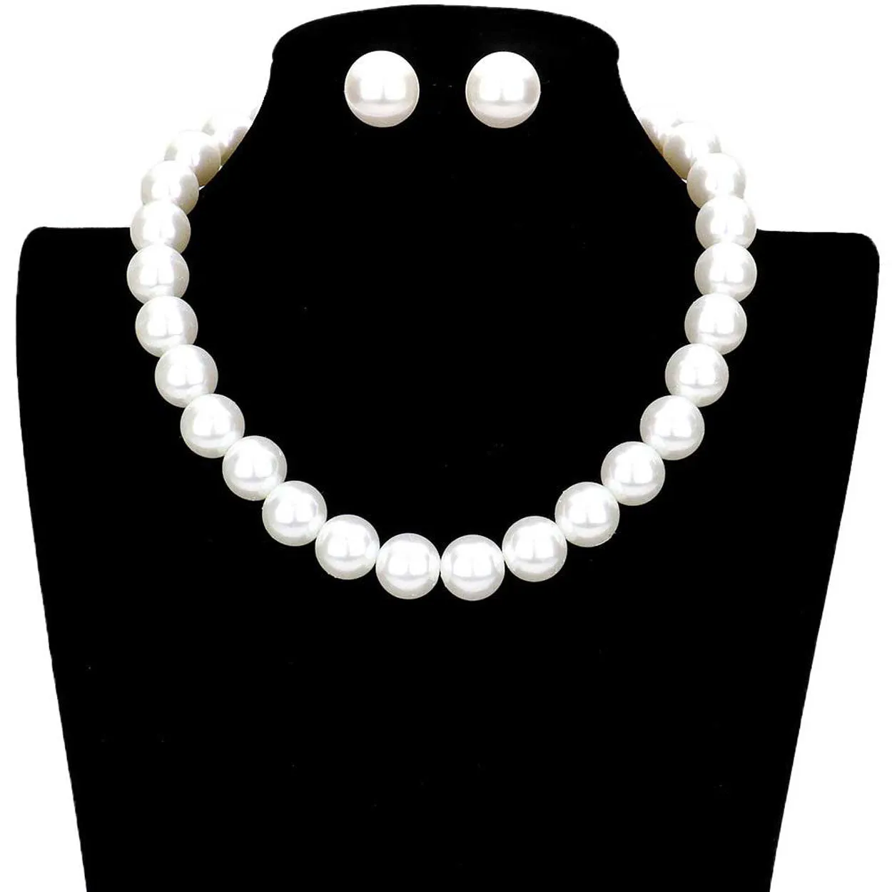 12MM Pearl Necklace Earring Set