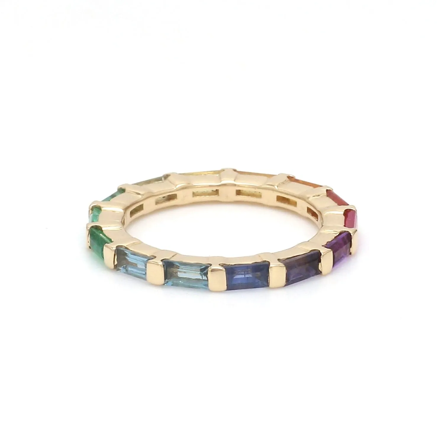 14K & 18K Gold East West Rainbow Eternity Ring