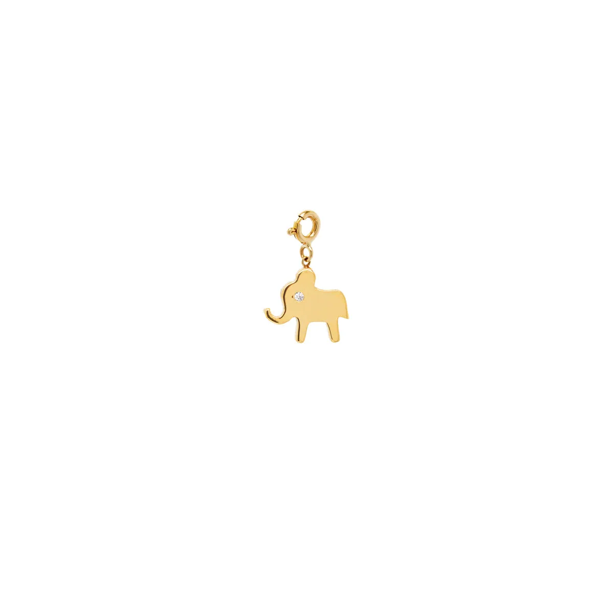 14k Elephant Charm on Spring Ring