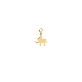 14k Elephant Charm on Spring Ring