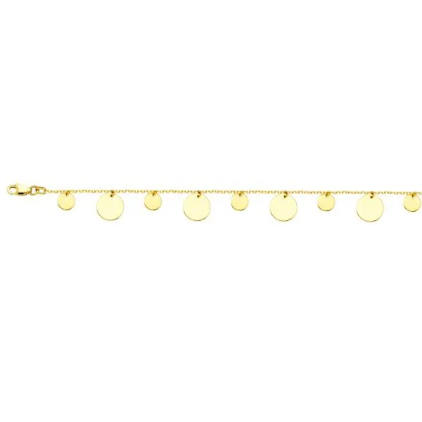 14K GOLD MULTI SIZE DISC BRACELET