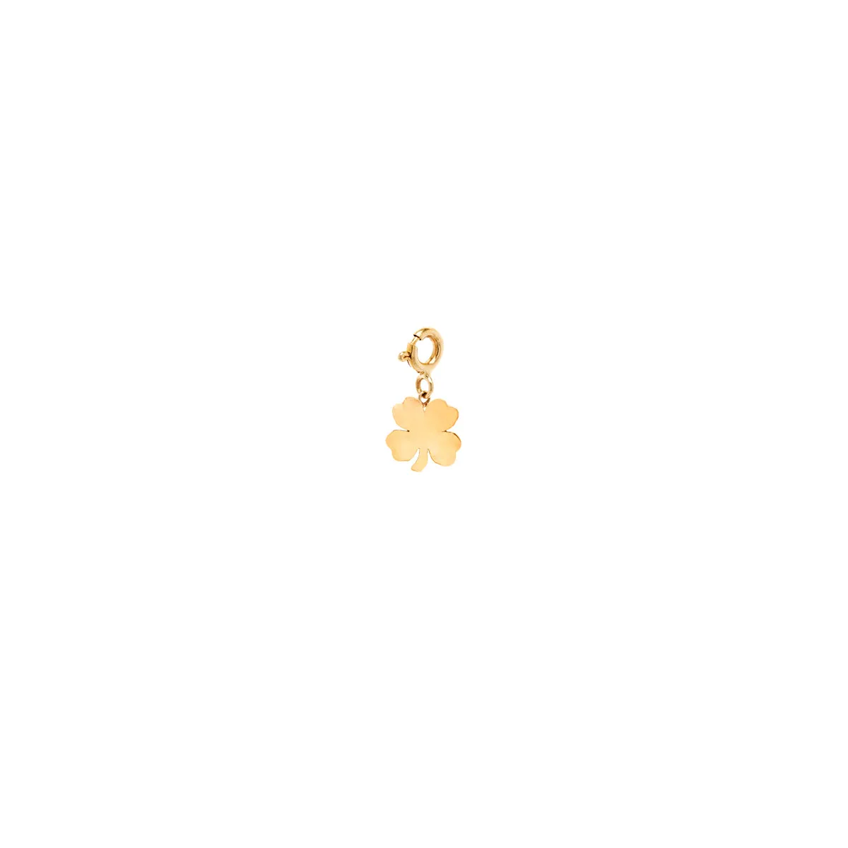 14k Midi Bitty Clover Charm on Spring Ring