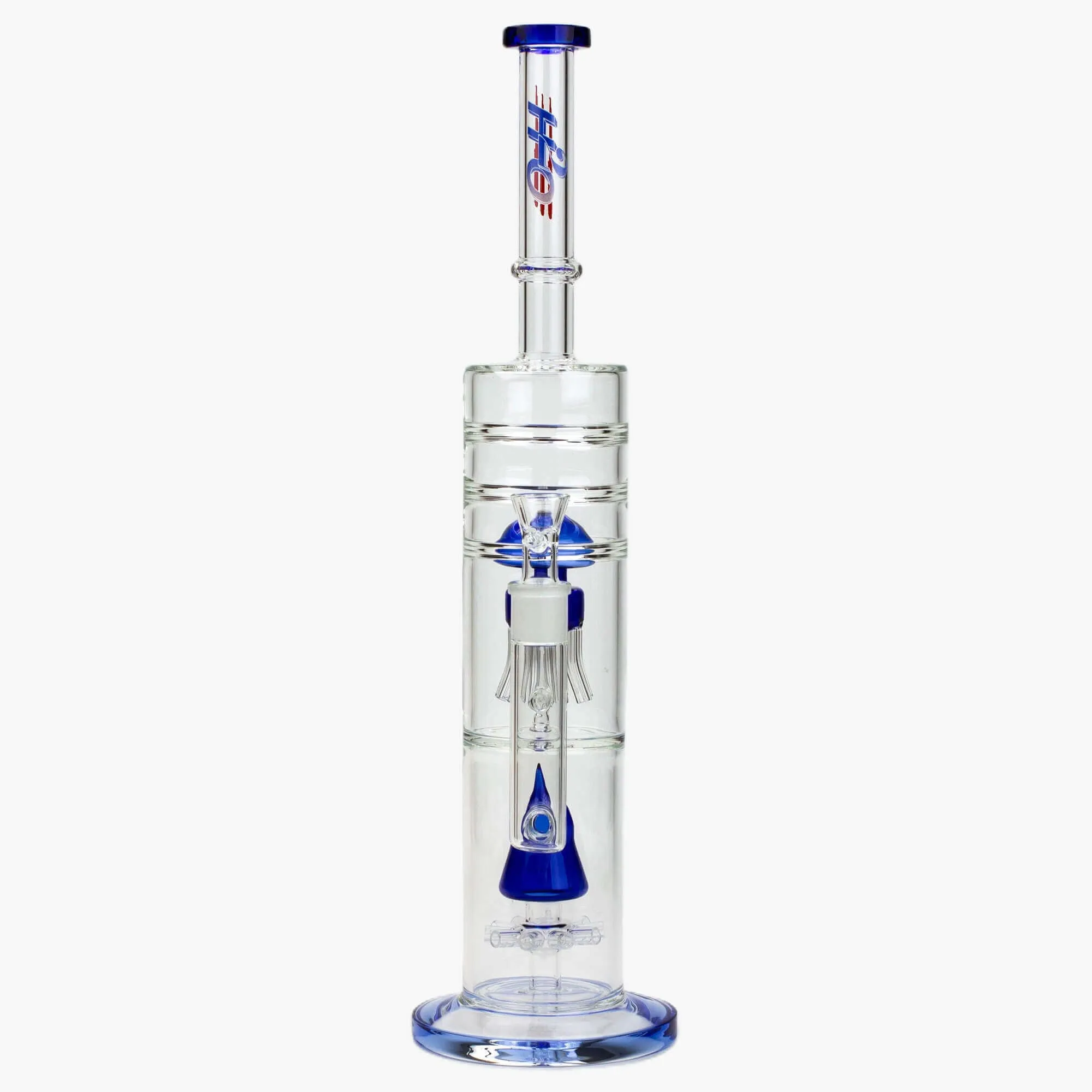 17" H2O Dual Diffuser Glass Bong