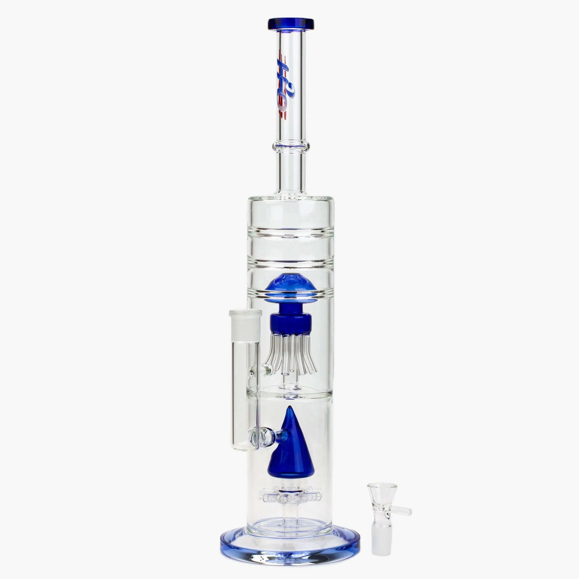 17" H2O Dual Diffuser Glass Bong