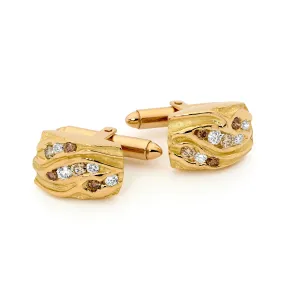 18ct Yellow Gold and Diamond Cufflinks