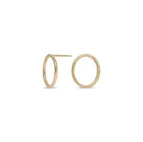 18K Small Oval Post Earring