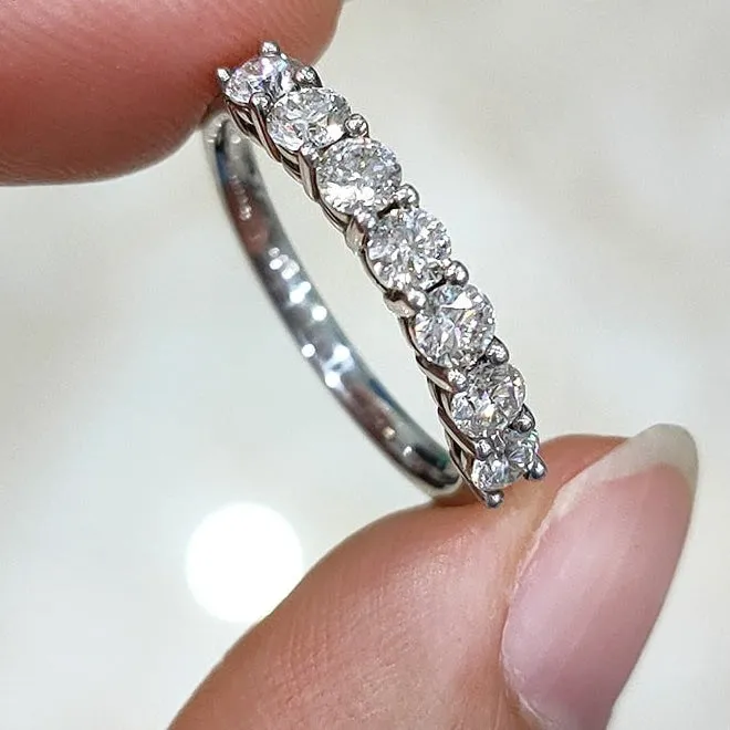 18k Yellow 3mm Or 3.5mm Moissanite Half Eternity Band Ring for Women