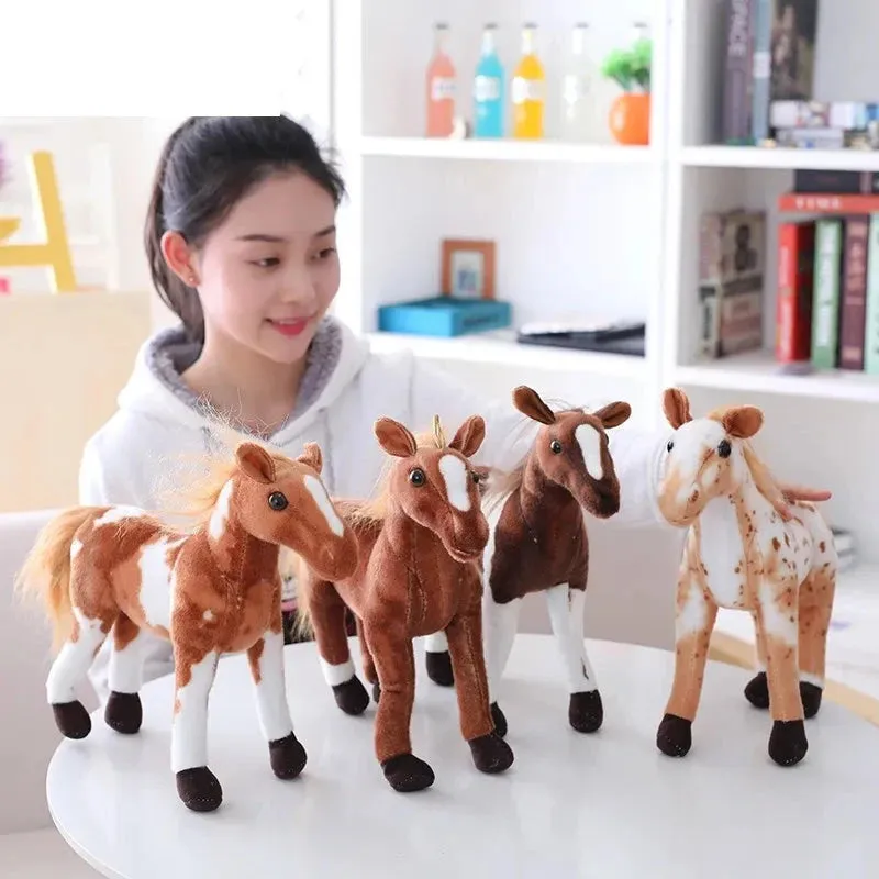 1pc 50-28cm Simulation Horse 5 Styles Stuffed Animal Plush Dolls High Quality Classic Toys For Children Gift