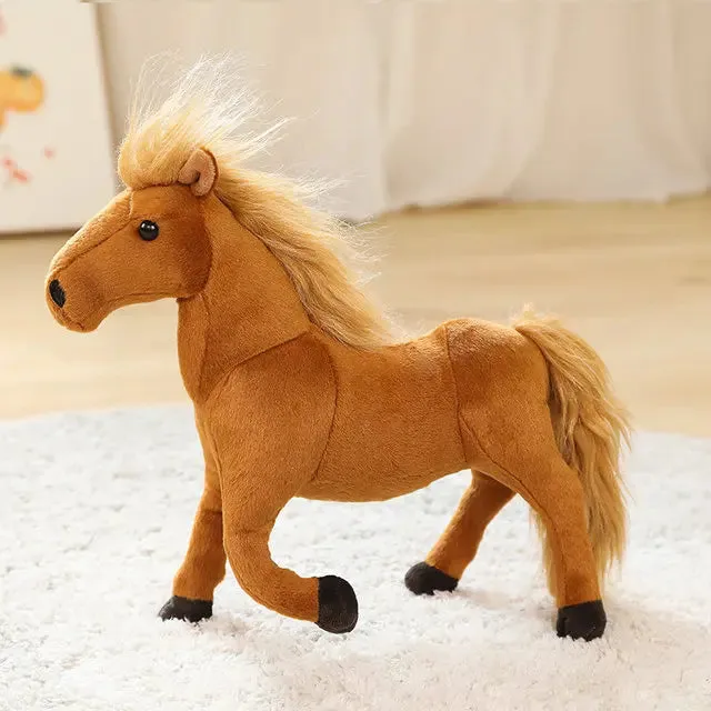 1pc 50-28cm Simulation Horse 5 Styles Stuffed Animal Plush Dolls High Quality Classic Toys For Children Gift