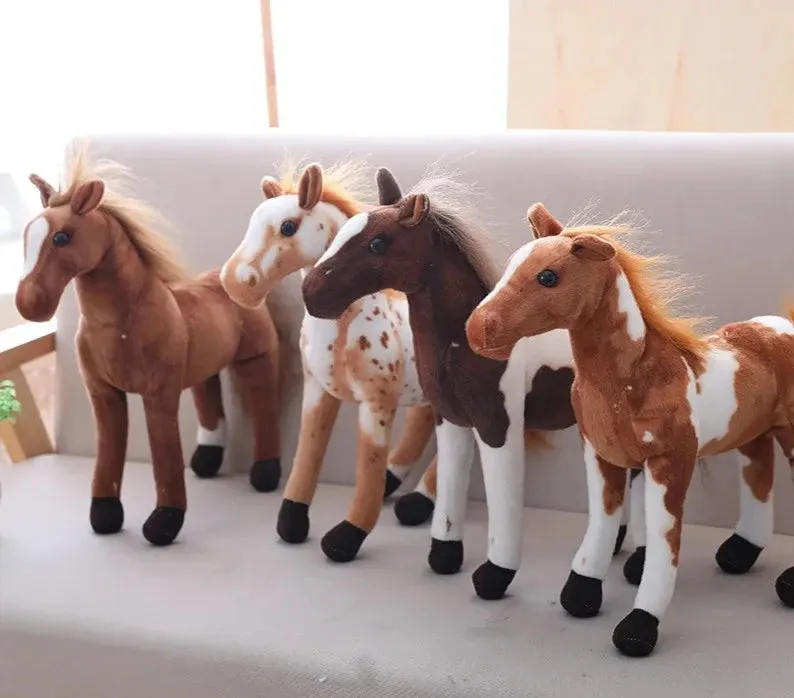 1pc 50-28cm Simulation Horse 5 Styles Stuffed Animal Plush Dolls High Quality Classic Toys For Children Gift