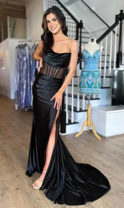 2023  Black Prom Dresses Long ,Hocoming Dresses, Party Dresses PC1084