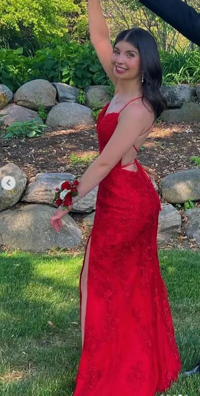 2023 Red Prom Dresses Long ,Hocoming Dresses, Party Dresses PC1102