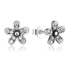 925 Sterling Silver Dazzling Daisy Stud Earring