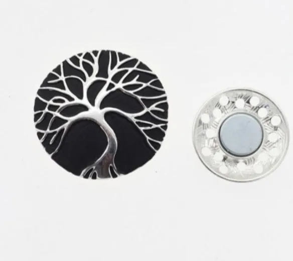 Abstract tree of life magnetic brooches