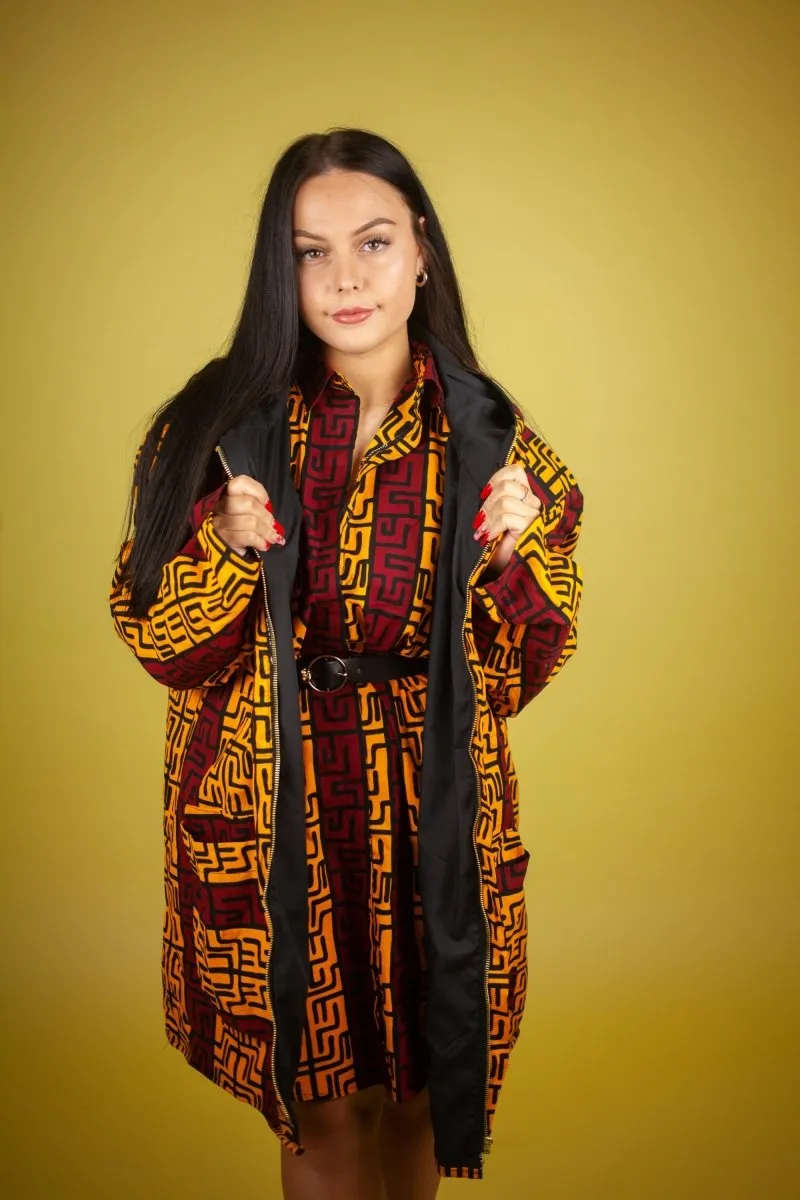 African Jacket In Red & Yellow