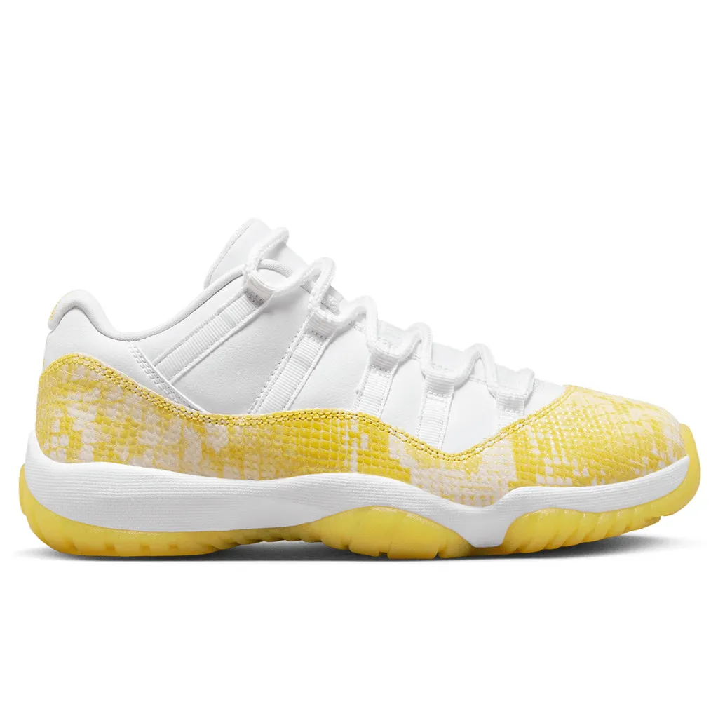 Air Jordan 11 Retro Low Women's Yellow Snakeskin - White/Tour Yellow/Sail