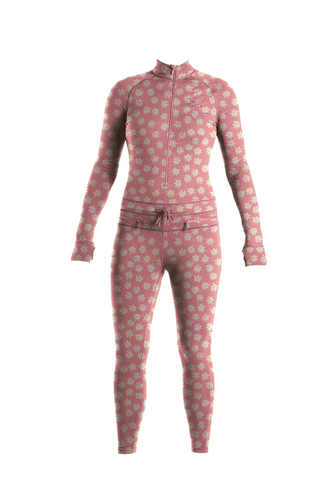 Airblaster Women's Classic Hoodless Ninja Suit - Rose Quartz Daisy