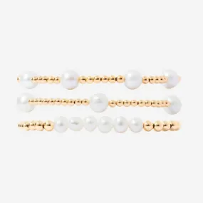 Alternating Pearl Bead Bracelet Set