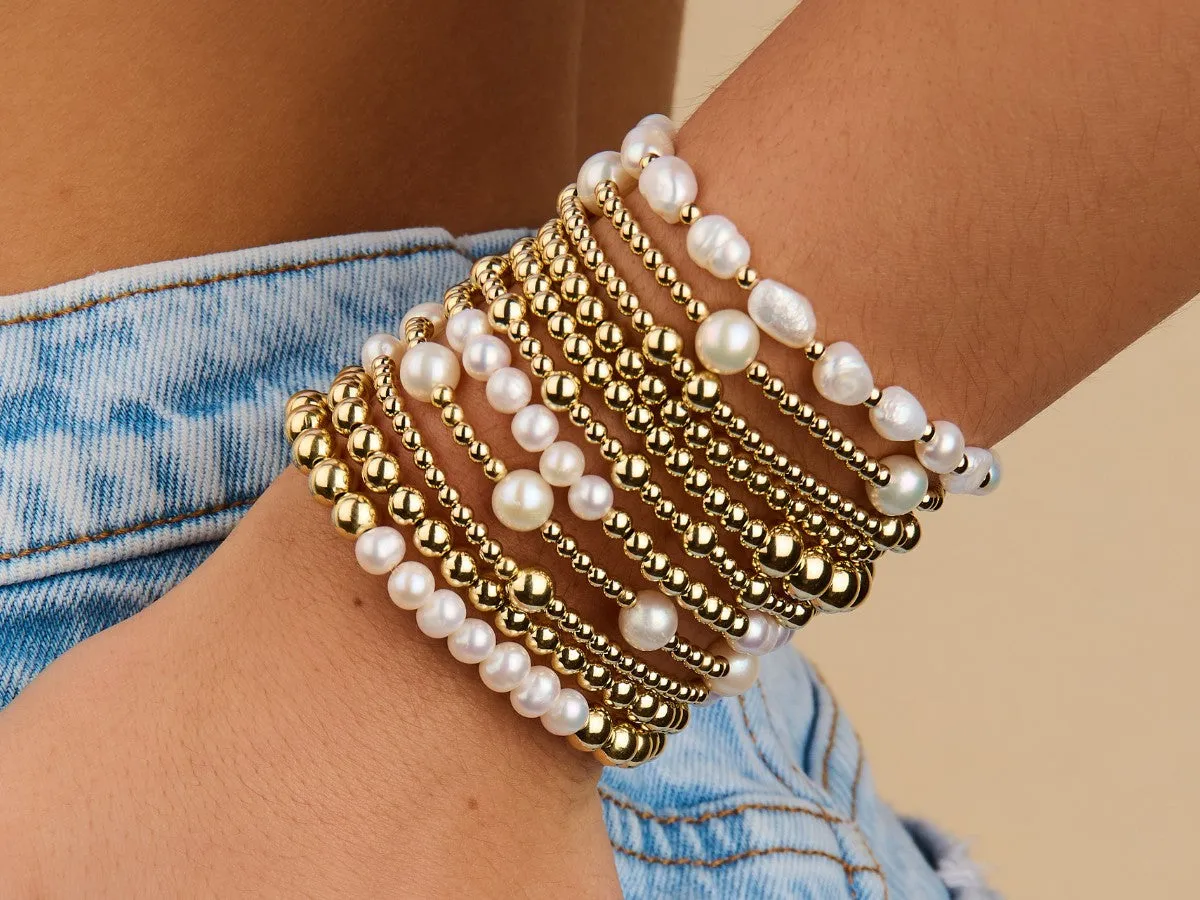 Alternating Pearl Bead Bracelet Set