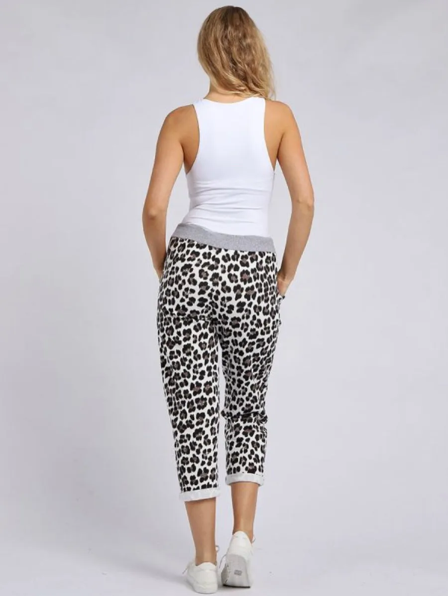 Anne   Kate Italian Leopard Print Pant White 14-18