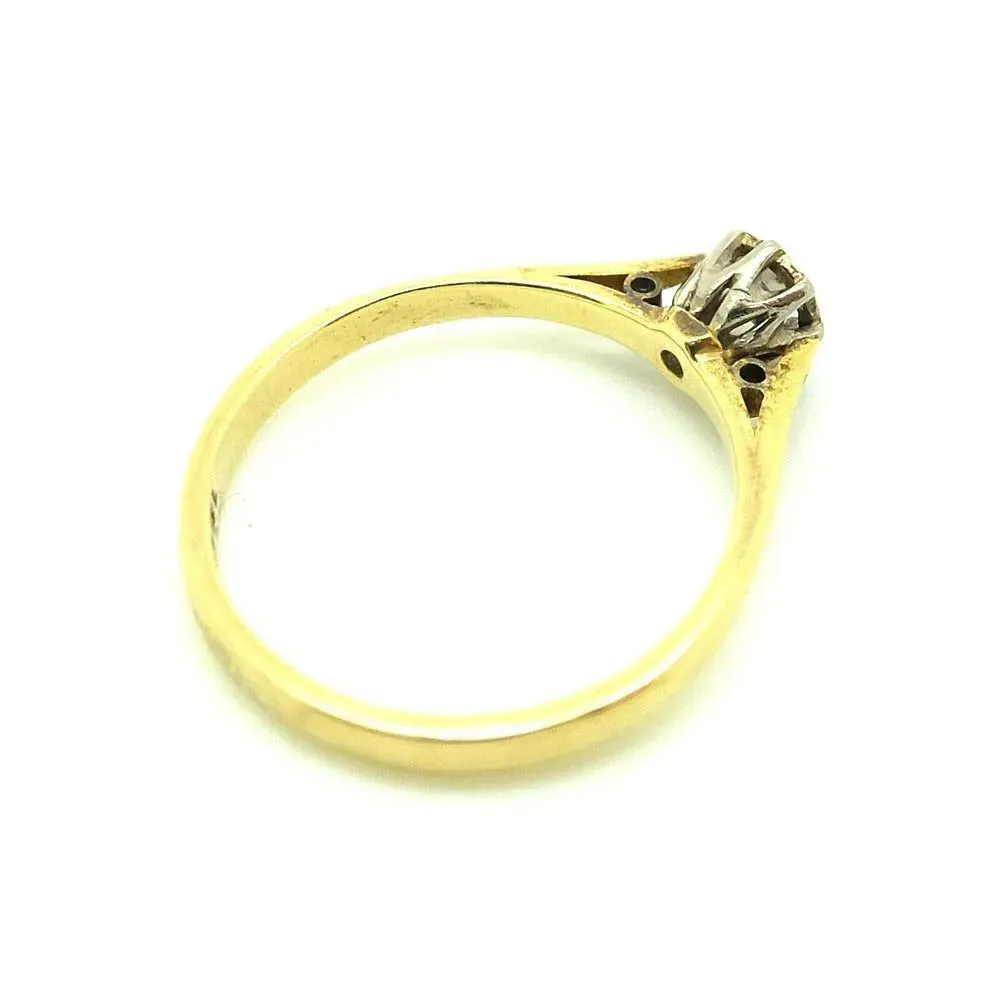 Antique Edwardian 0.21ct Diamond & 18ct Gold Engagement Ring