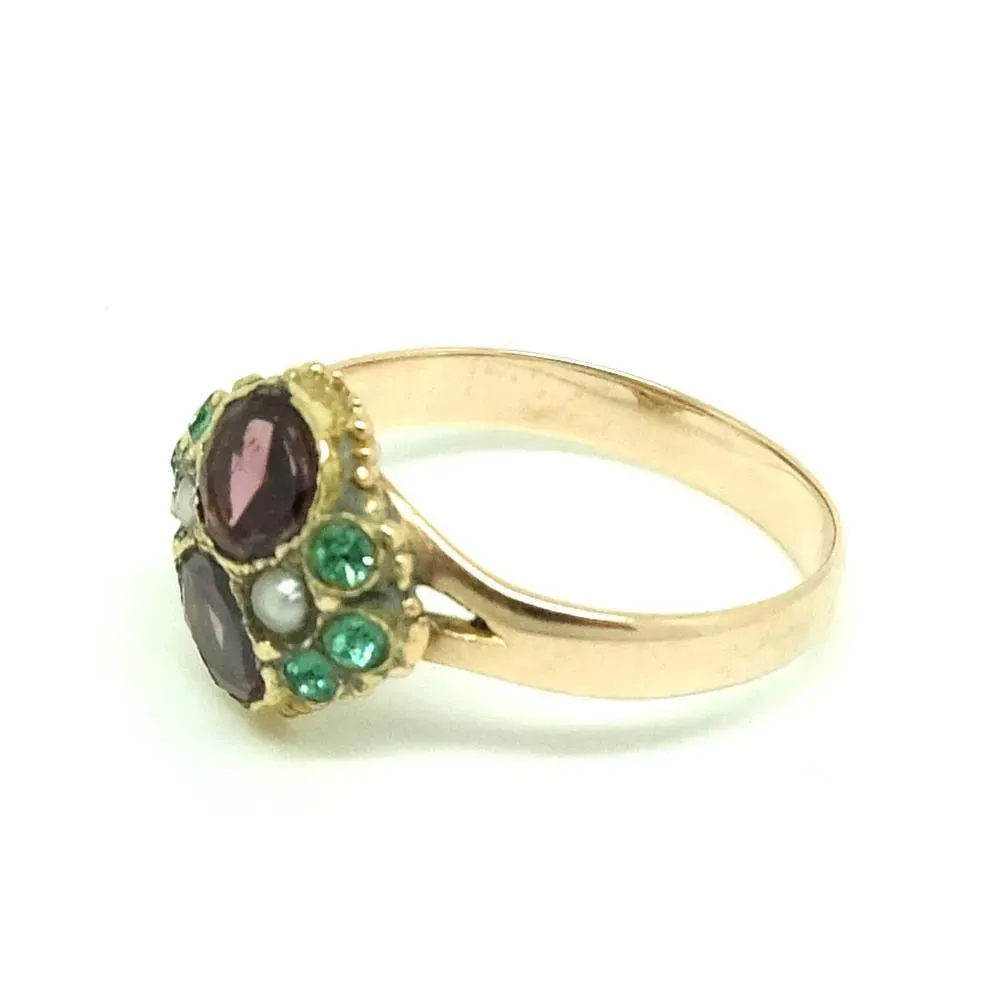 Antique Edwardian Pink Tourmaline 9ct Rose Gold Ring