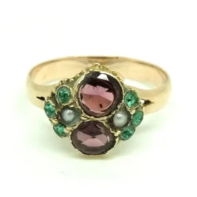 Antique Edwardian Pink Tourmaline 9ct Rose Gold Ring