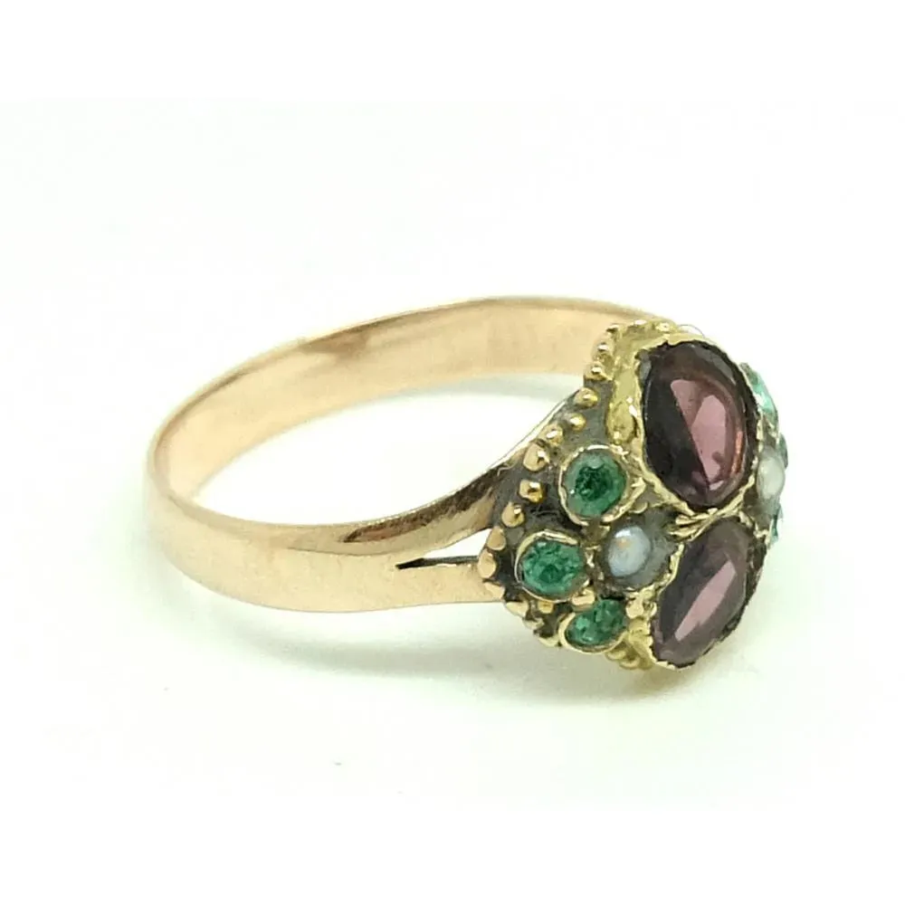 Antique Edwardian Pink Tourmaline 9ct Rose Gold Ring