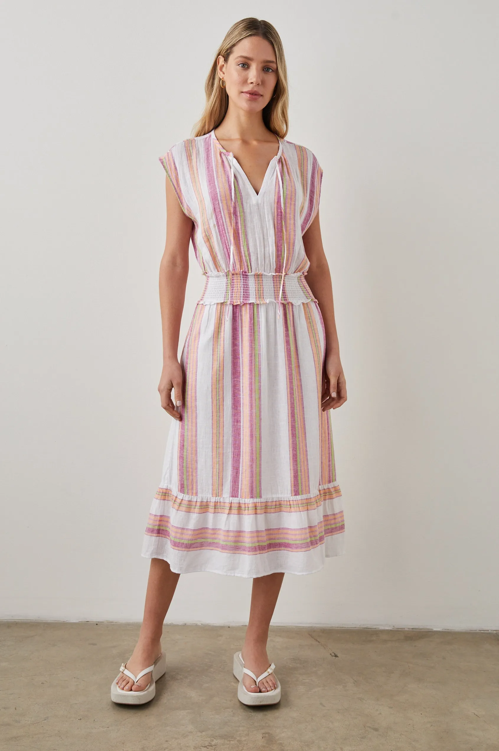 Ashlyn Dress ~ Hibiscus Stripe