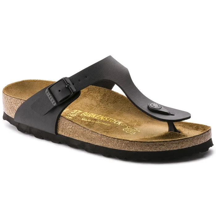 Birkenstock Gizeh Birko Flor Black NARROW Width