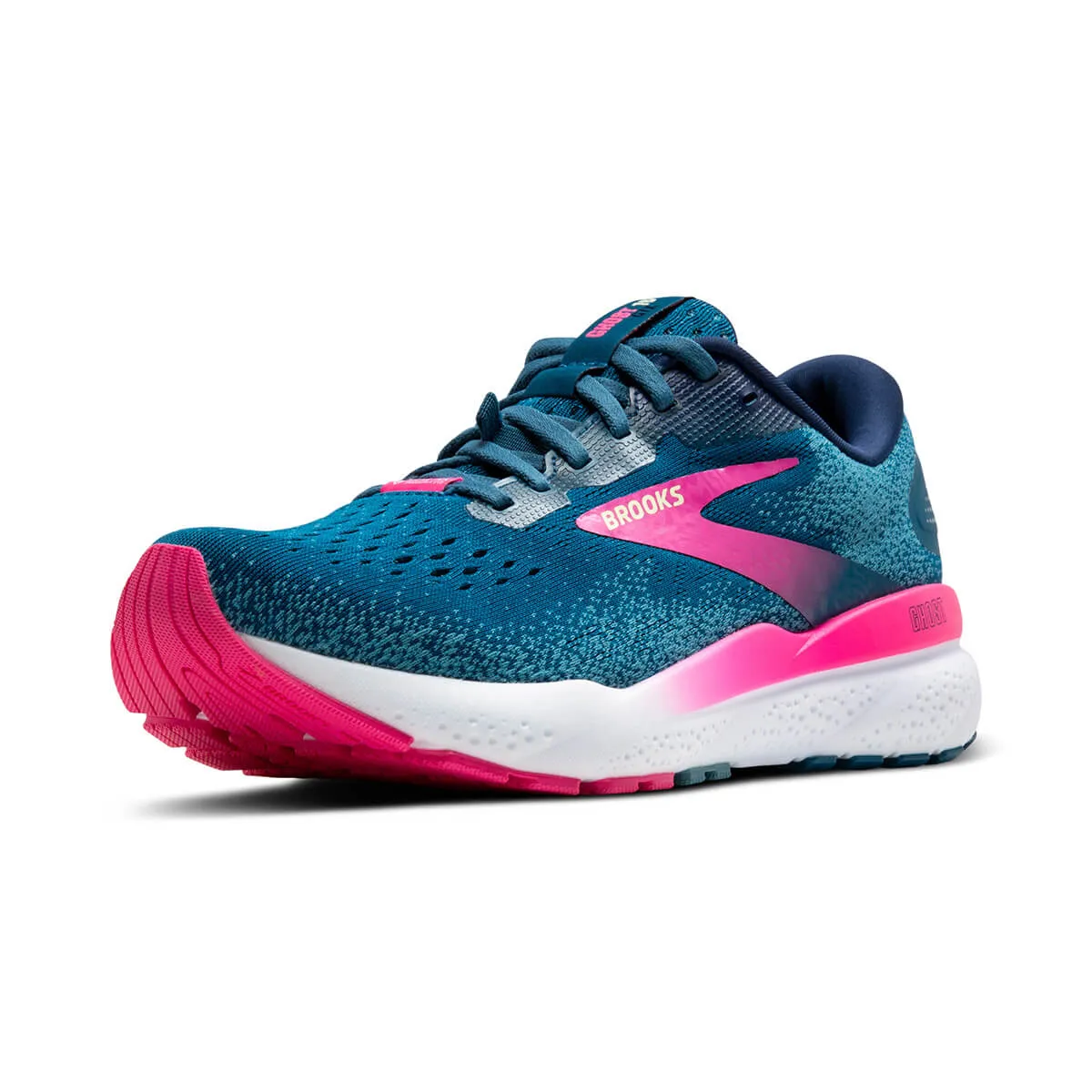 Brooks Ghost 16 GTX Womens | Moroccan Blue/pink/yellow