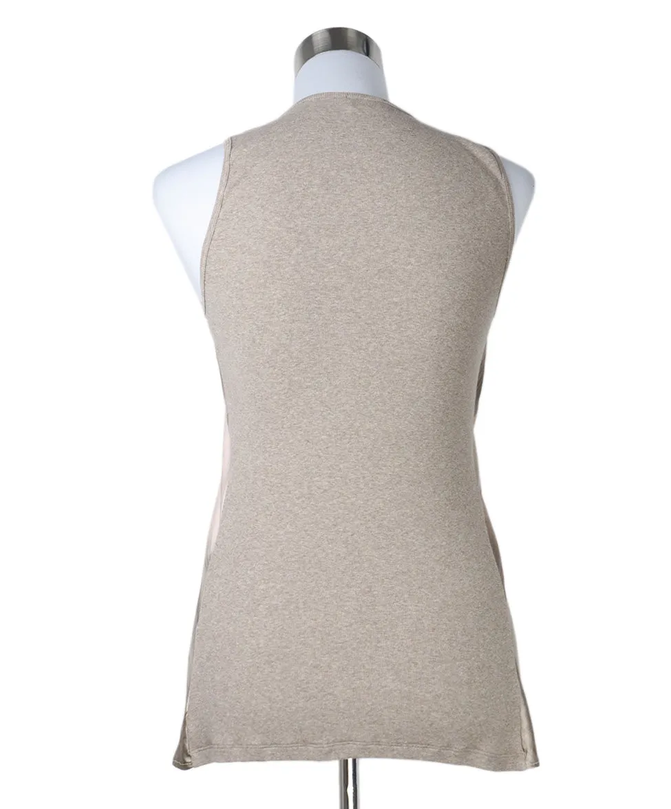 Brunello Cucinelli Neutral Silk Print Top sz 6