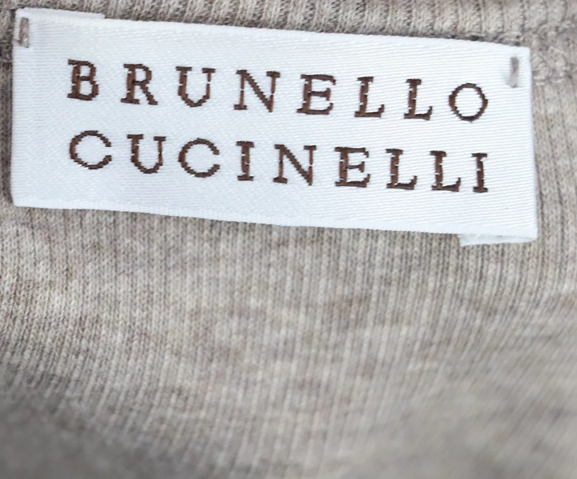 Brunello Cucinelli Neutral Silk Print Top sz 6