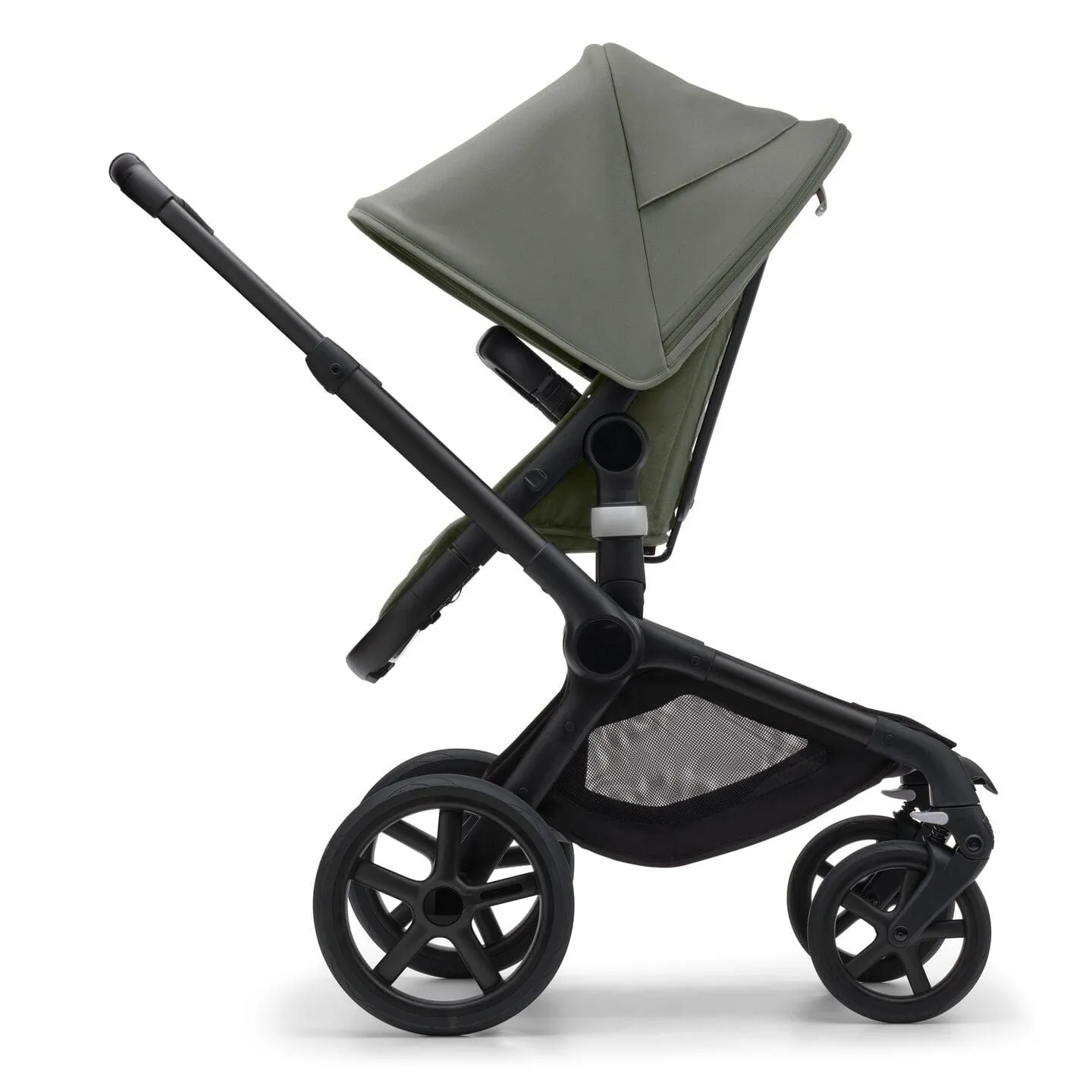 Bugaboo Fox 5, Nuna Turtle and Base Travel System - Black/Forest Green/Forest Green