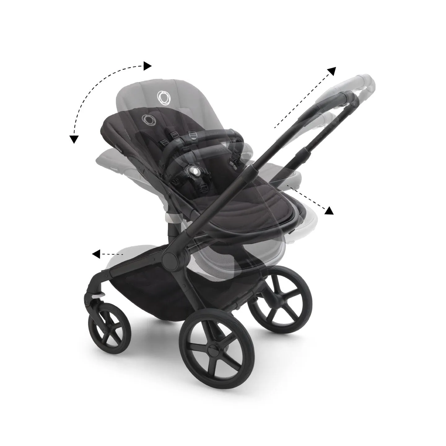 Bugaboo Fox 5, Nuna Turtle and Base Travel System - Black/Midnight Black/Midnight Black