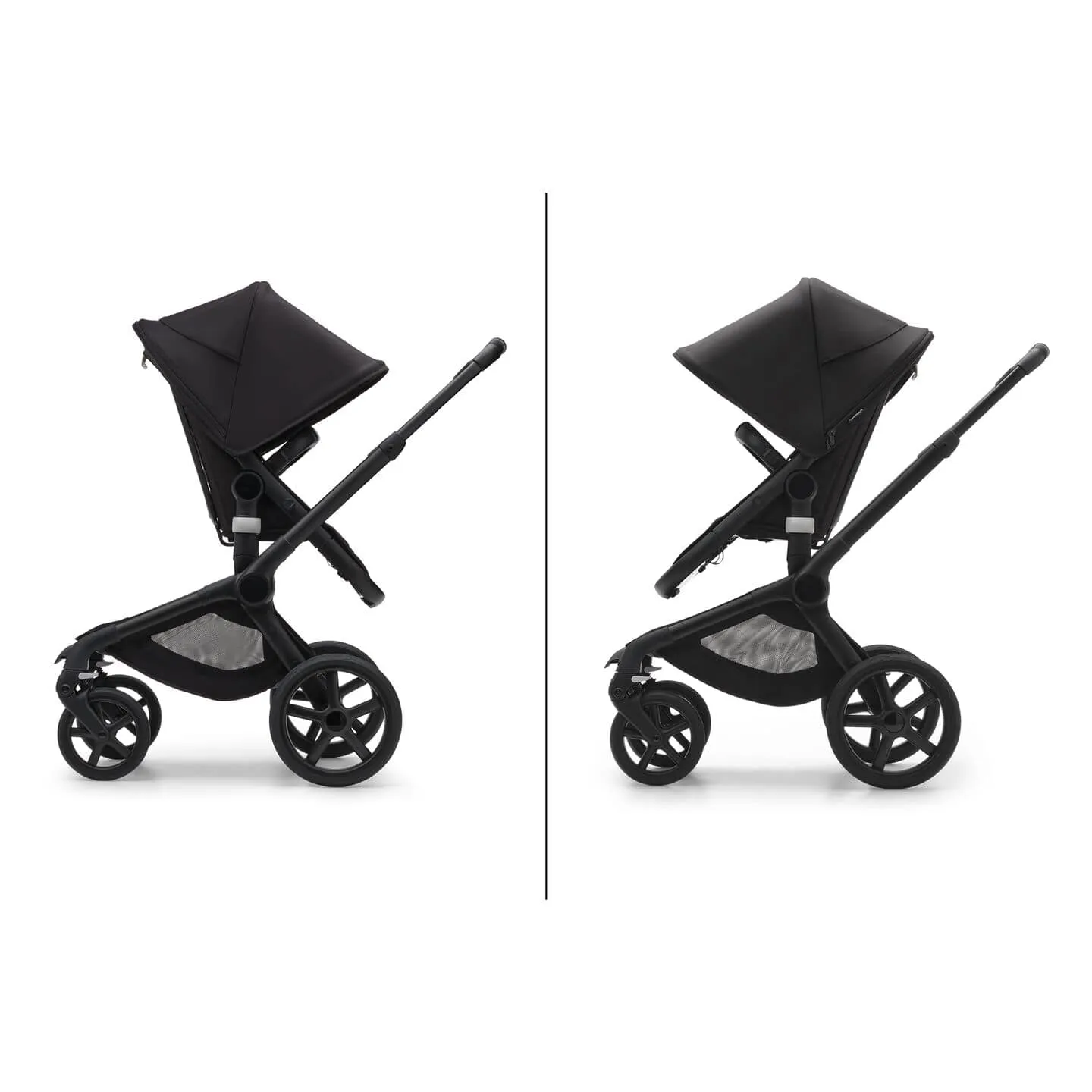 Bugaboo Fox 5, Nuna Turtle and Base Travel System - Black/Midnight Black/Midnight Black