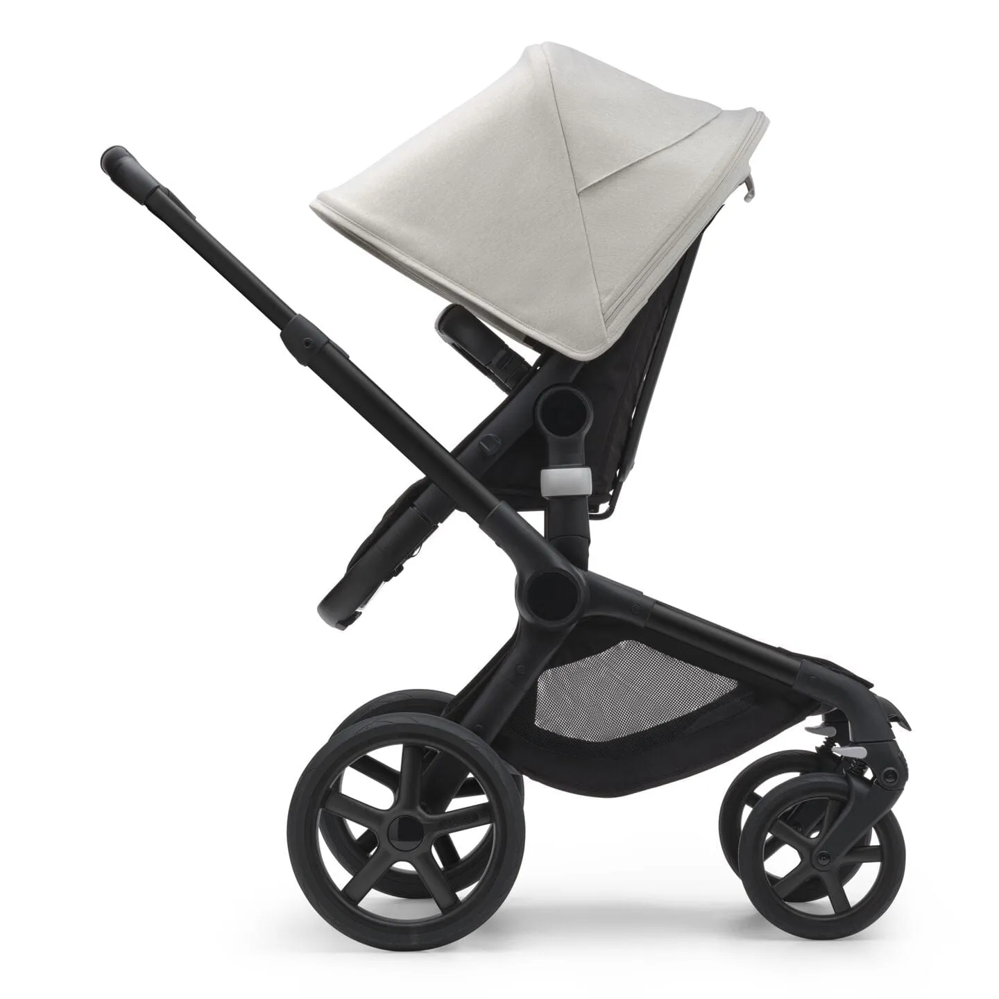 Bugaboo Fox 5, Nuna Turtle and Base Travel System - Black/Midnight Black/Misty White