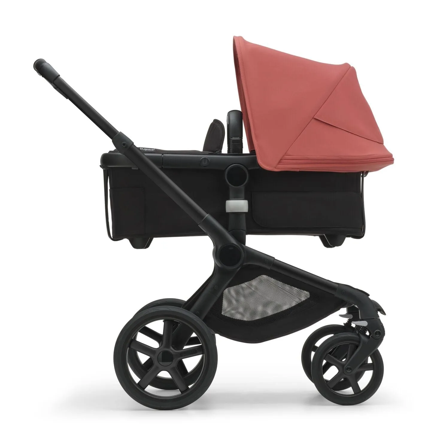 Bugaboo Fox 5, Nuna Turtle and Base Travel System - Black/Midnight Black/Sunrise Red