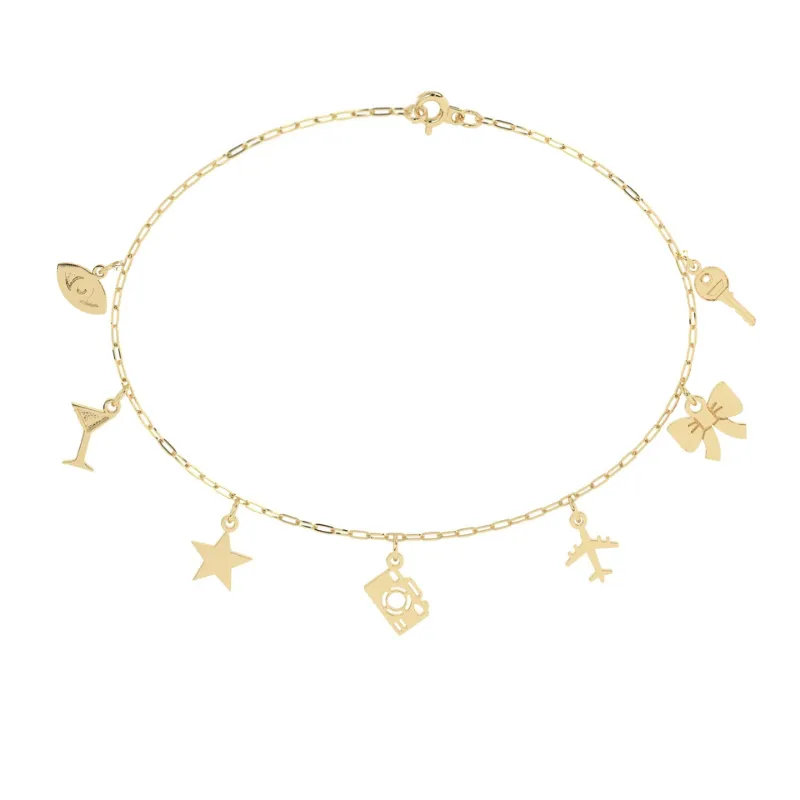 Build Your Own Seven Charm Bracelet | 10k Yellow Gold