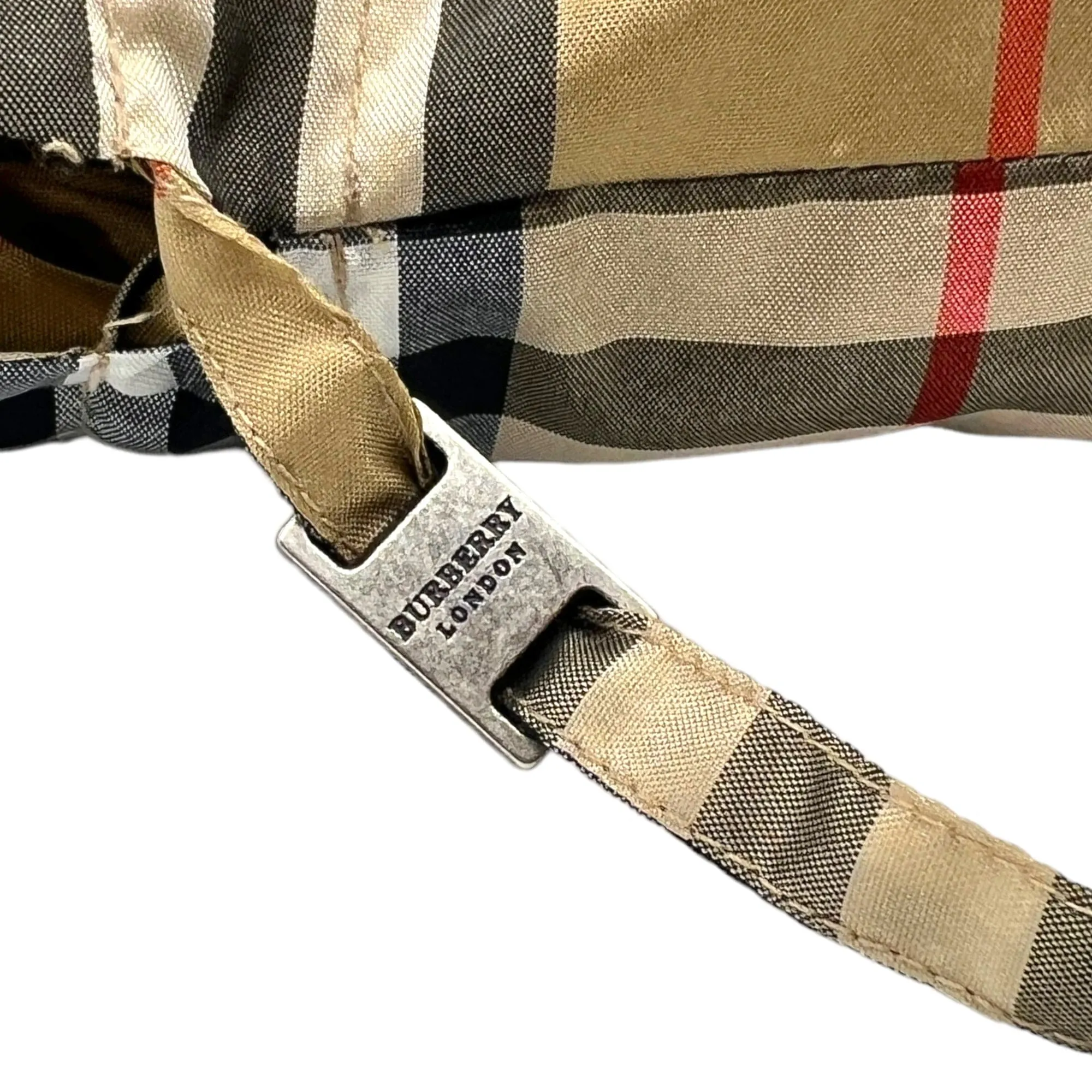 BURBERRY Classic Trafalgar Plaid Travel Umbrella - Beige