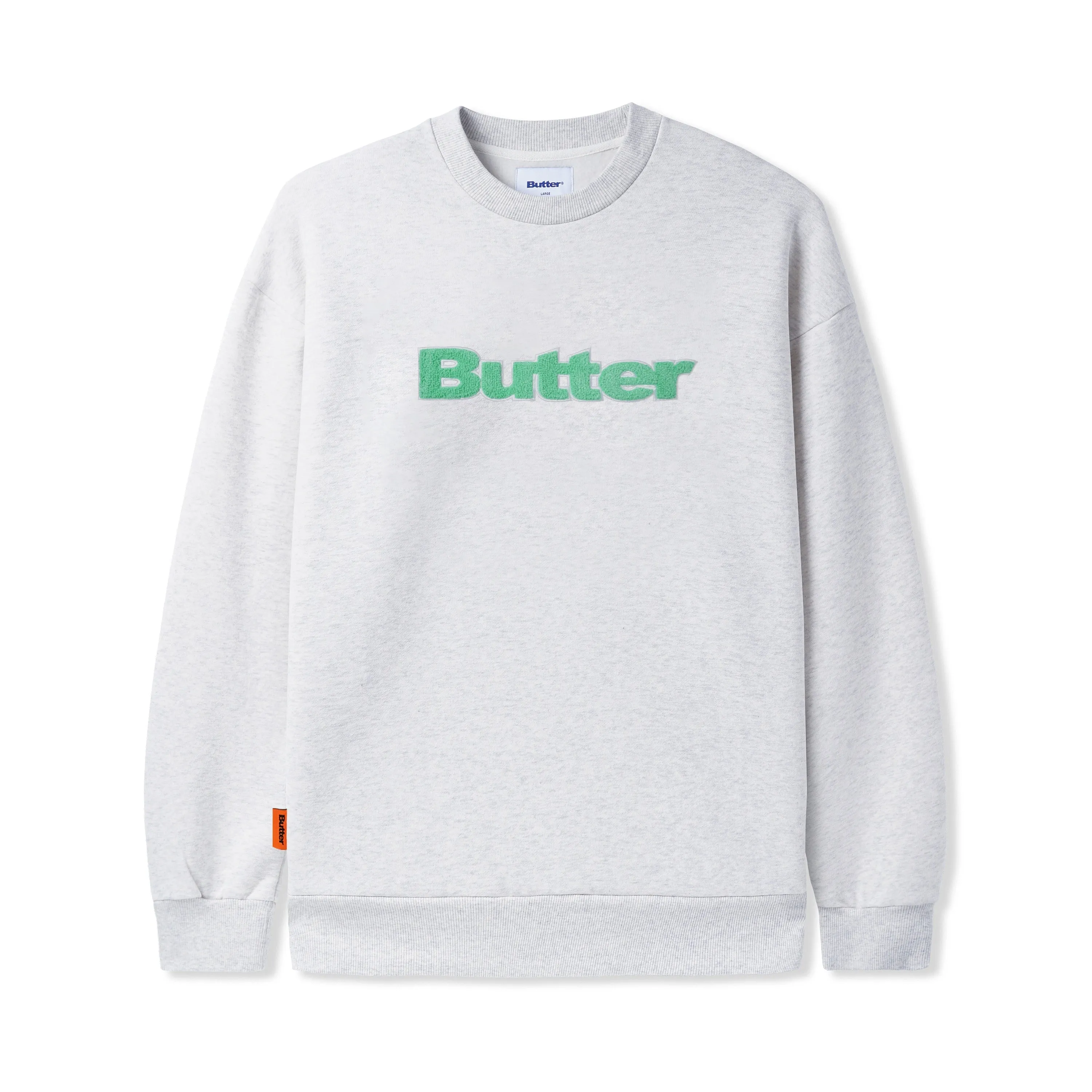 Butter Goods Chenille Applique Crewneck Sweatshirt Ash Grey