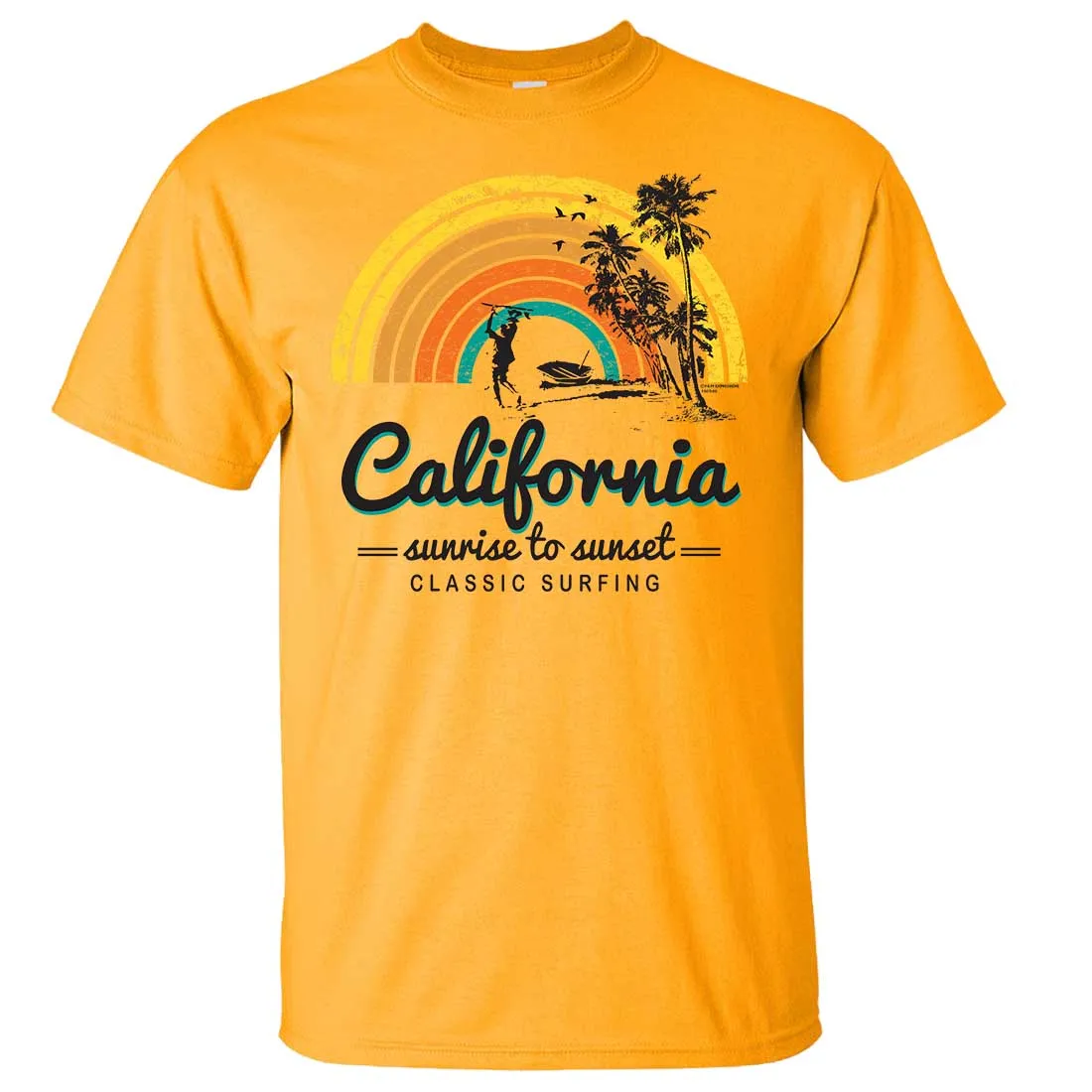 California Classic Sunrise Surfing Asst Colors T-shirt/tee