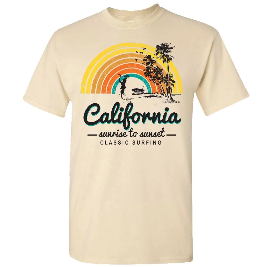 California Classic Sunrise Surfing Asst Colors T-shirt/tee