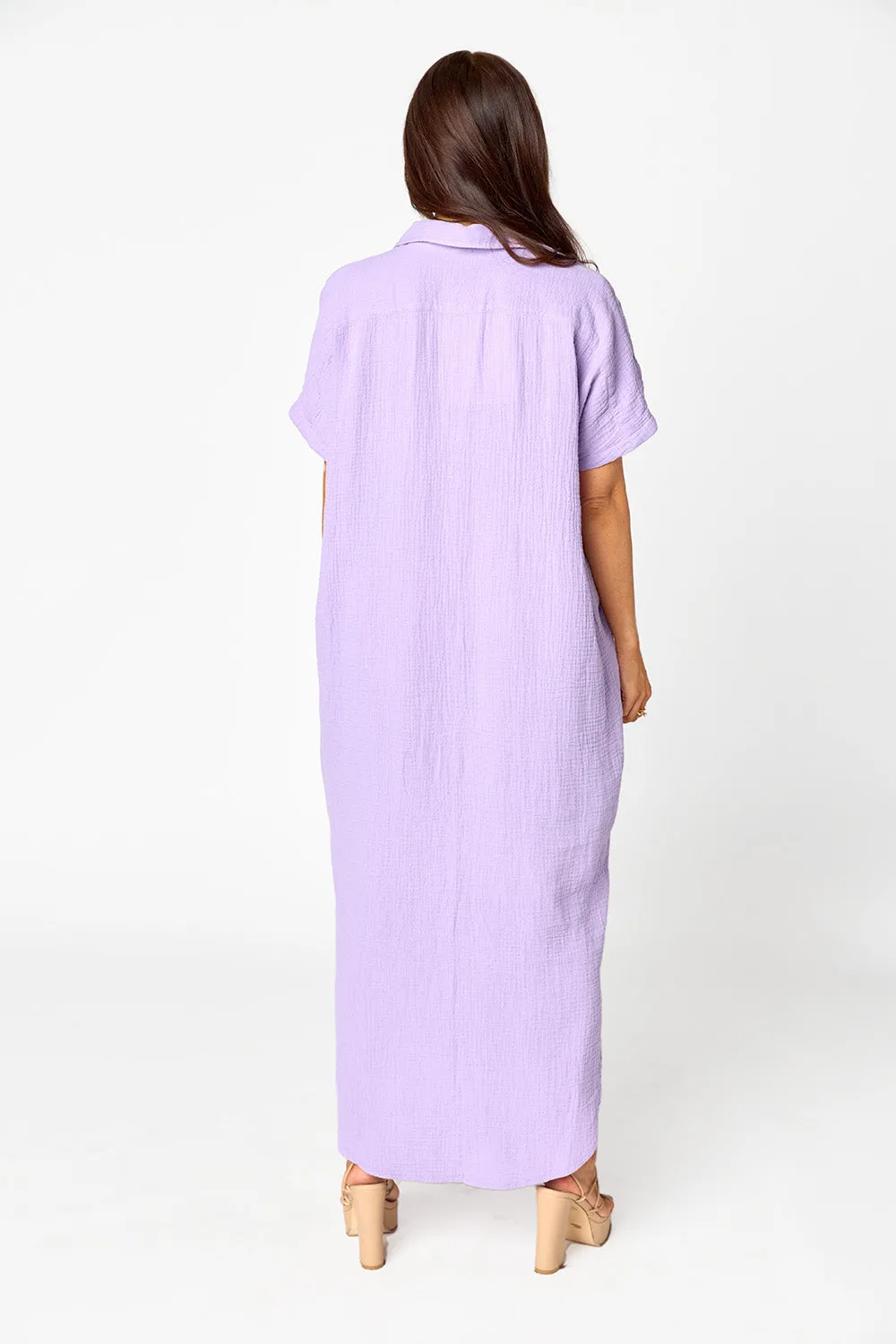 Carmen Cover Up Maxi Dress - Lavender